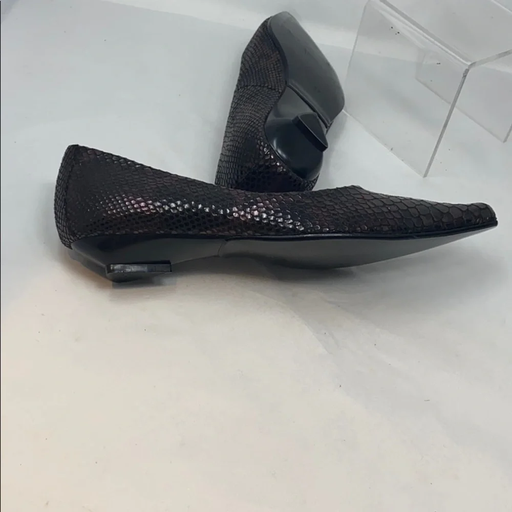 Tamaris Sz 37 Dark Purple Salmon Skin Flats shoes